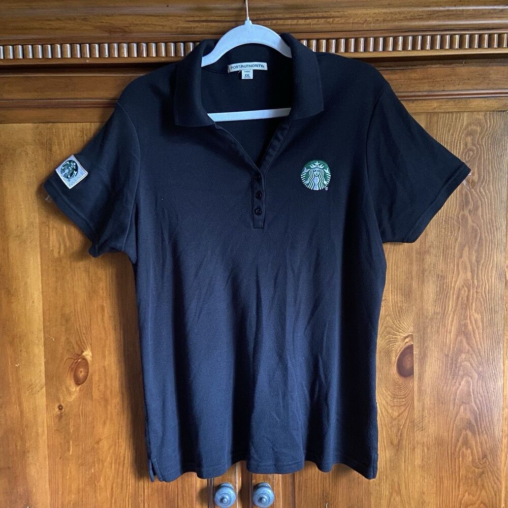 Starbucks Armed Forces Network Employee Polo Shirt Women’s Size XXL Black Top